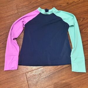 Athleta Girl Navy, Mint, and Purple Rash Guard